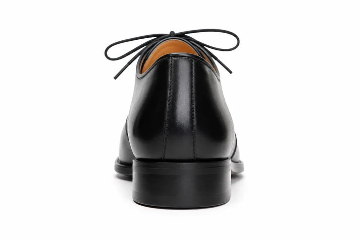 Black Calf Leather Cap Toe Oxford Dress Shoes for Men
