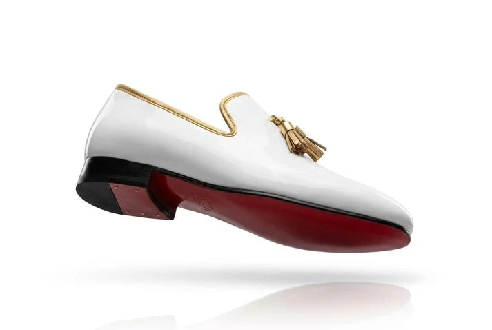 CpaBossFootwear Bianco Tassel Loafer - Gold Hardware & Red Sole – CPA ...
